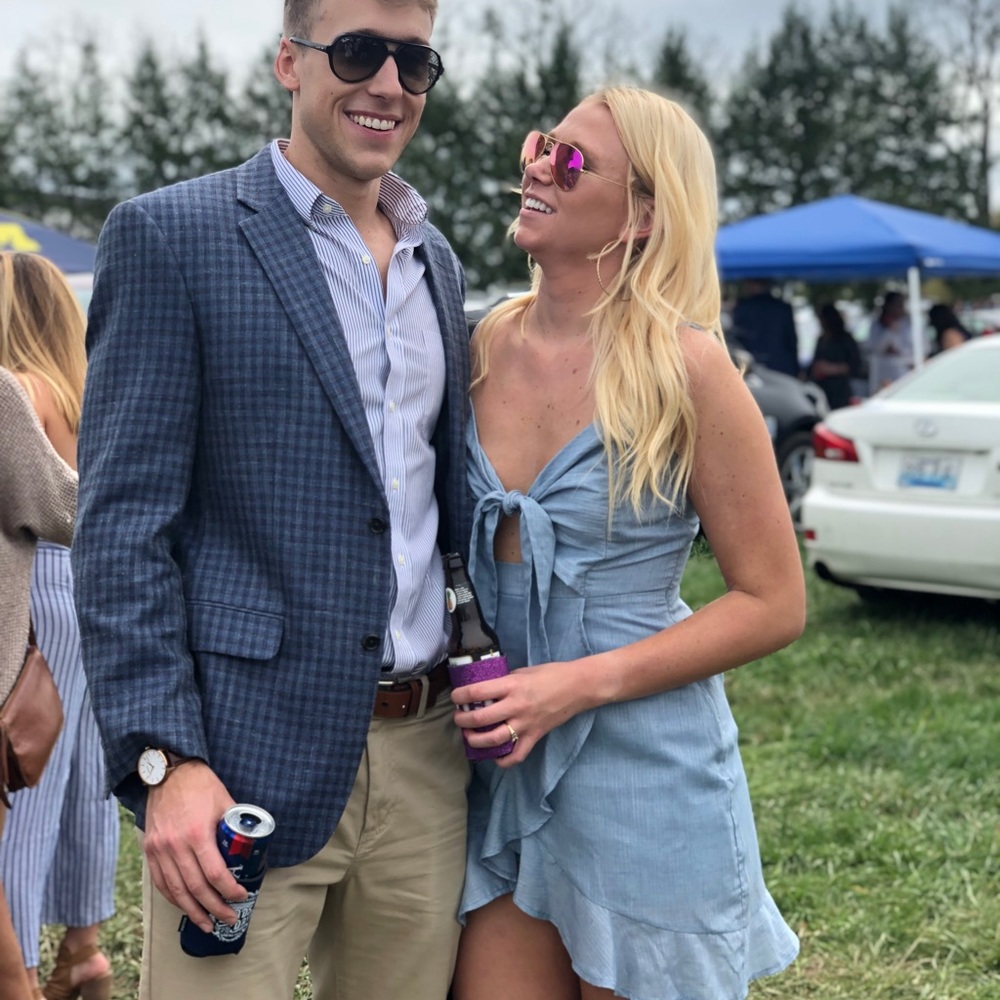 Blue tie dress